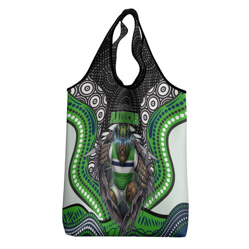 Canberra Raiders Grocery Bag The Scream of Lightning Eyes - Indigenous Dot Ripping Effect