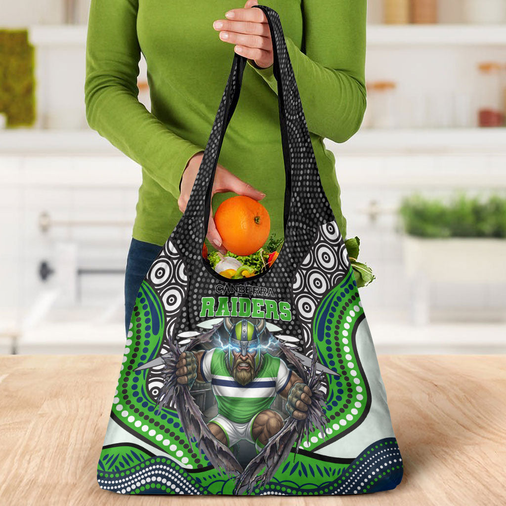 Canberra Raiders Grocery Bag The Scream of Lightning Eyes - Indigenous Dot Ripping Effect