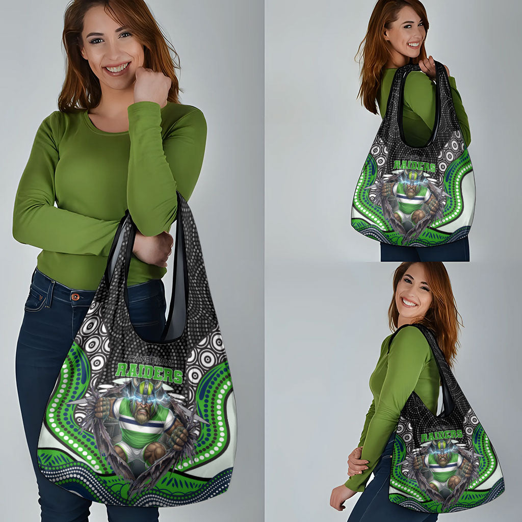 Canberra Raiders Grocery Bag The Scream of Lightning Eyes - Indigenous Dot Ripping Effect