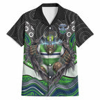 Canberra Raiders Hawaiian Shirt The Scream of Lightning Eyes - Indigenous Dot Ripping Effect