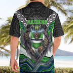 Canberra Raiders Hawaiian Shirt The Scream of Lightning Eyes - Indigenous Dot Ripping Effect