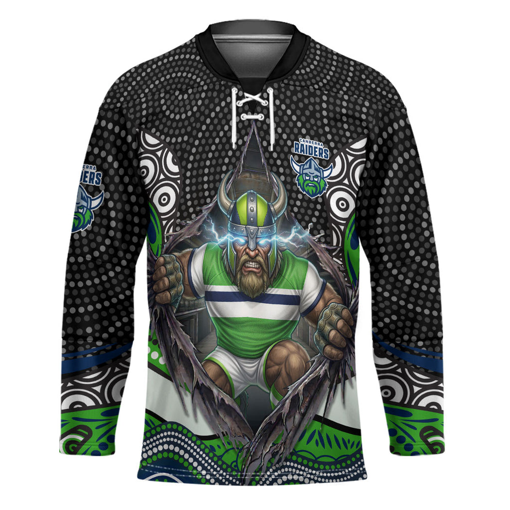 Canberra Raiders Hockey Jersey The Scream of Lightning Eyes - Indigenous Dot Ripping Effect