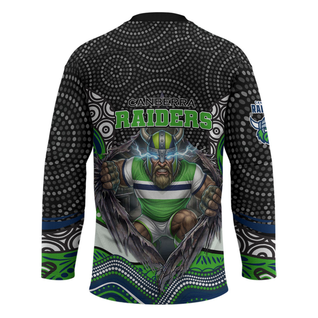 Canberra Raiders Hockey Jersey The Scream of Lightning Eyes - Indigenous Dot Ripping Effect