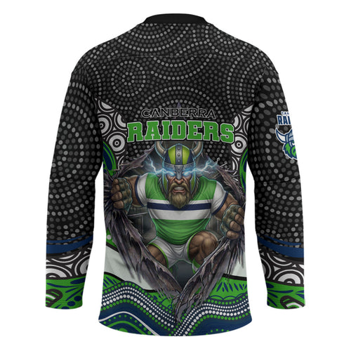 Canberra Raiders Hockey Jersey The Scream of Lightning Eyes - Indigenous Dot Ripping Effect