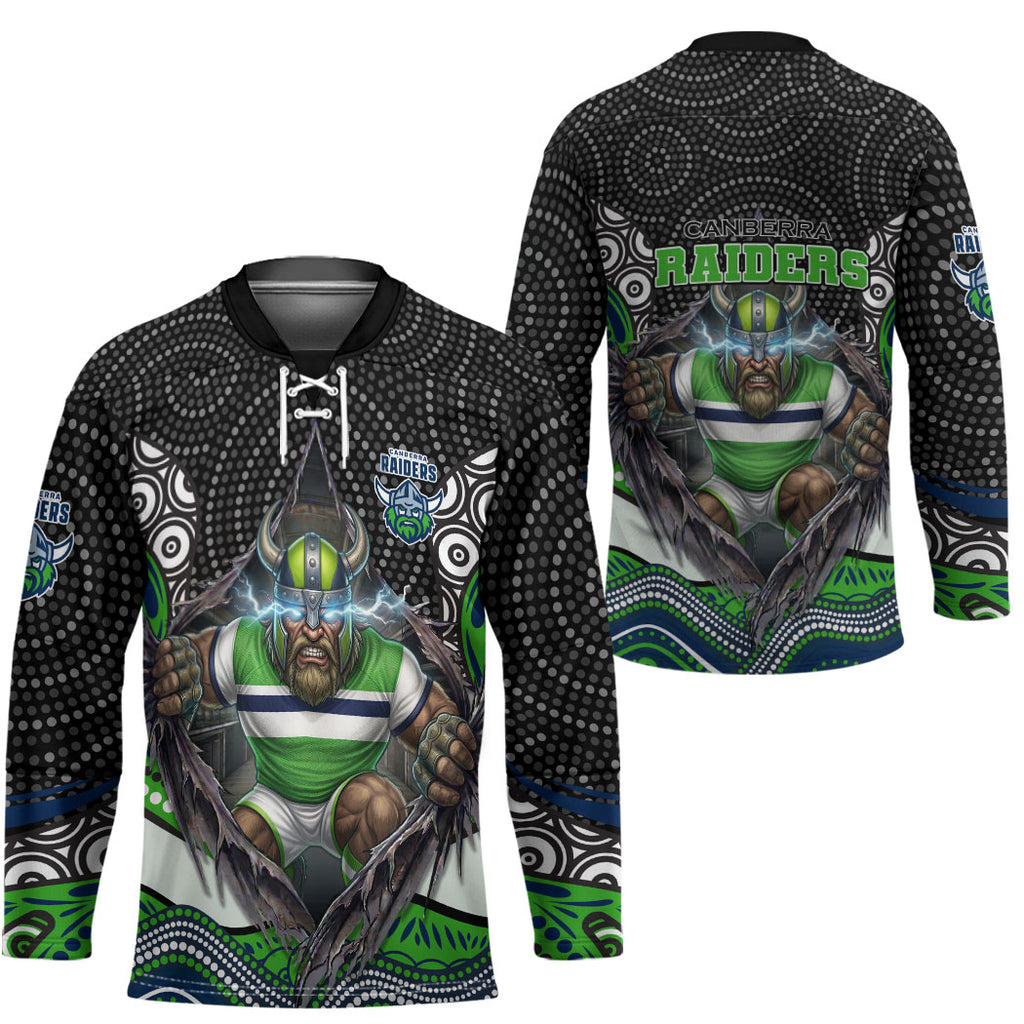 Canberra Raiders Hockey Jersey The Scream of Lightning Eyes - Indigenous Dot Ripping Effect