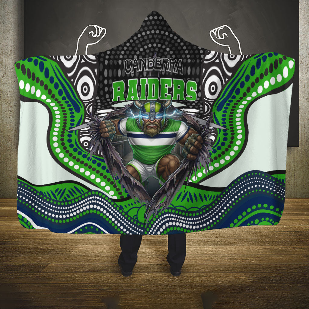 Canberra Raiders Hooded Blanket The Scream of Lightning Eyes - Indigenous Dot Ripping Effect