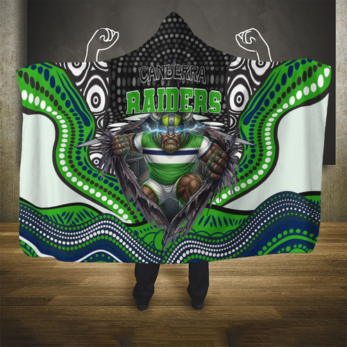 Canberra Raiders Hooded Blanket The Scream of Lightning Eyes - Indigenous Dot Ripping Effect