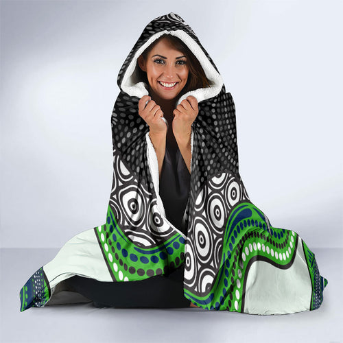 Canberra Raiders Hooded Blanket The Scream of Lightning Eyes - Indigenous Dot Ripping Effect