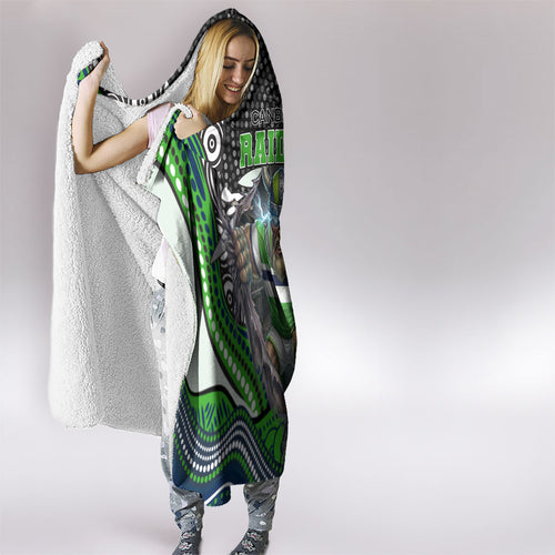 Canberra Raiders Hooded Blanket The Scream of Lightning Eyes - Indigenous Dot Ripping Effect