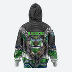 Canberra Raiders Hoodie The Scream of Lightning Eyes - Indigenous Dot Ripping Effect