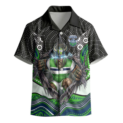 Canberra Raiders Kid Hawaiian Shirt The Scream of Lightning Eyes - Indigenous Dot Ripping Effect
