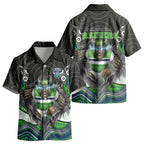 Canberra Raiders Kid Hawaiian Shirt The Scream of Lightning Eyes - Indigenous Dot Ripping Effect