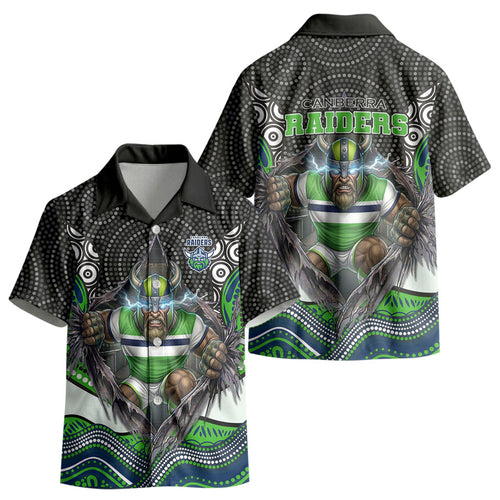 Canberra Raiders Kid Hawaiian Shirt The Scream of Lightning Eyes - Indigenous Dot Ripping Effect
