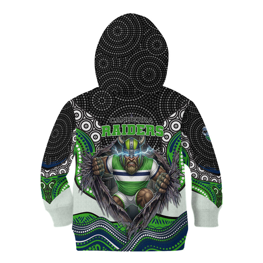 Canberra Raiders Kid Hoodie The Scream of Lightning Eyes - Indigenous Dot Ripping Effect