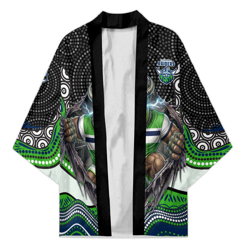 Canberra Raiders Kimono The Scream of Lightning Eyes - Indigenous Dot Ripping Effect