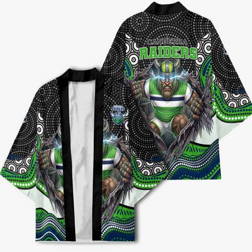 Canberra Raiders Kimono The Scream of Lightning Eyes - Indigenous Dot Ripping Effect