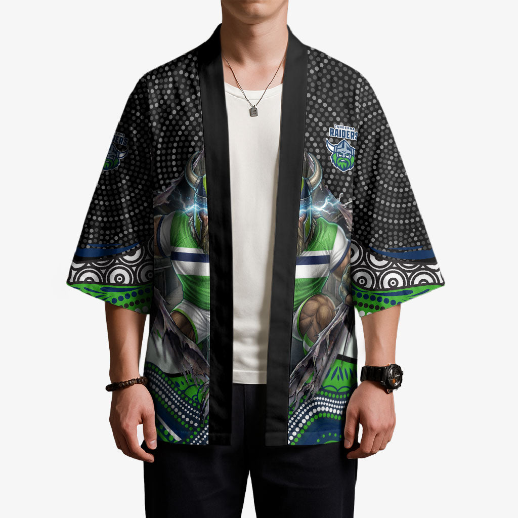 Canberra Raiders Kimono The Scream of Lightning Eyes - Indigenous Dot Ripping Effect