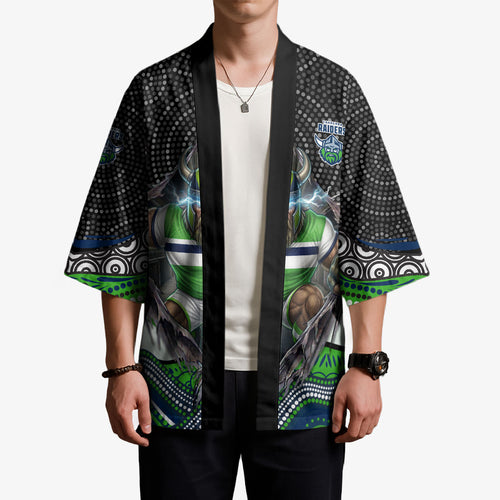 Canberra Raiders Kimono The Scream of Lightning Eyes - Indigenous Dot Ripping Effect