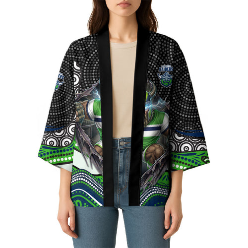 Canberra Raiders Kimono The Scream of Lightning Eyes - Indigenous Dot Ripping Effect