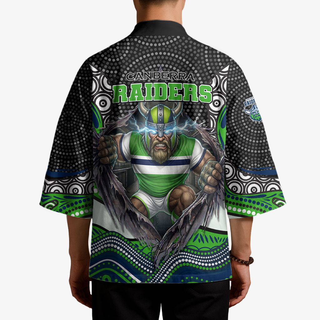 Canberra Raiders Kimono The Scream of Lightning Eyes - Indigenous Dot Ripping Effect