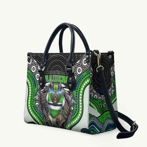 Canberra Raiders Leather Bag The Scream of Lightning Eyes - Indigenous Dot Ripping Effect