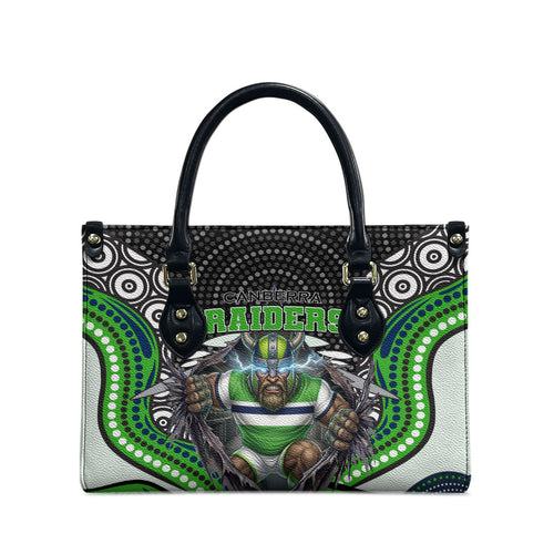 Canberra Raiders Leather Bag The Scream of Lightning Eyes - Indigenous Dot Ripping Effect
