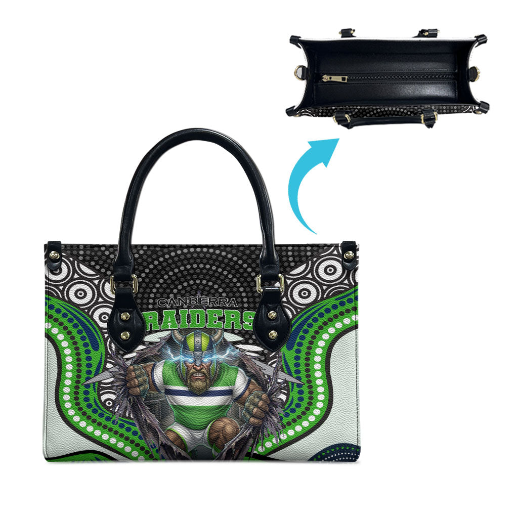 Canberra Raiders Leather Bag The Scream of Lightning Eyes - Indigenous Dot Ripping Effect