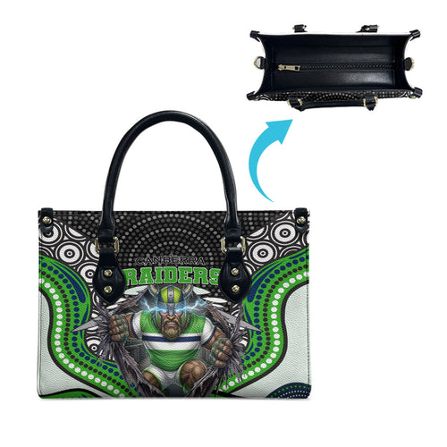 Canberra Raiders Leather Bag The Scream of Lightning Eyes - Indigenous Dot Ripping Effect
