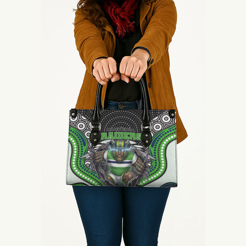 Canberra Raiders Leather Bag The Scream of Lightning Eyes - Indigenous Dot Ripping Effect