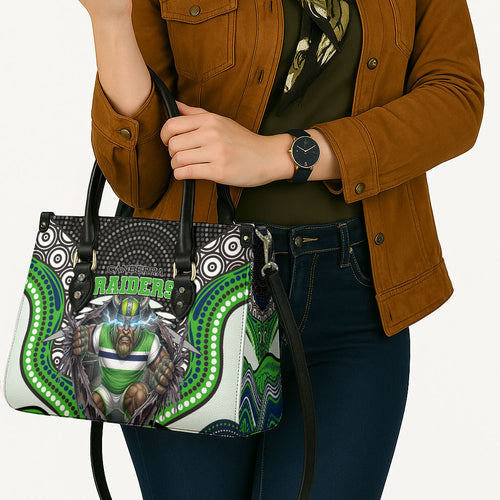 Canberra Raiders Leather Bag The Scream of Lightning Eyes - Indigenous Dot Ripping Effect