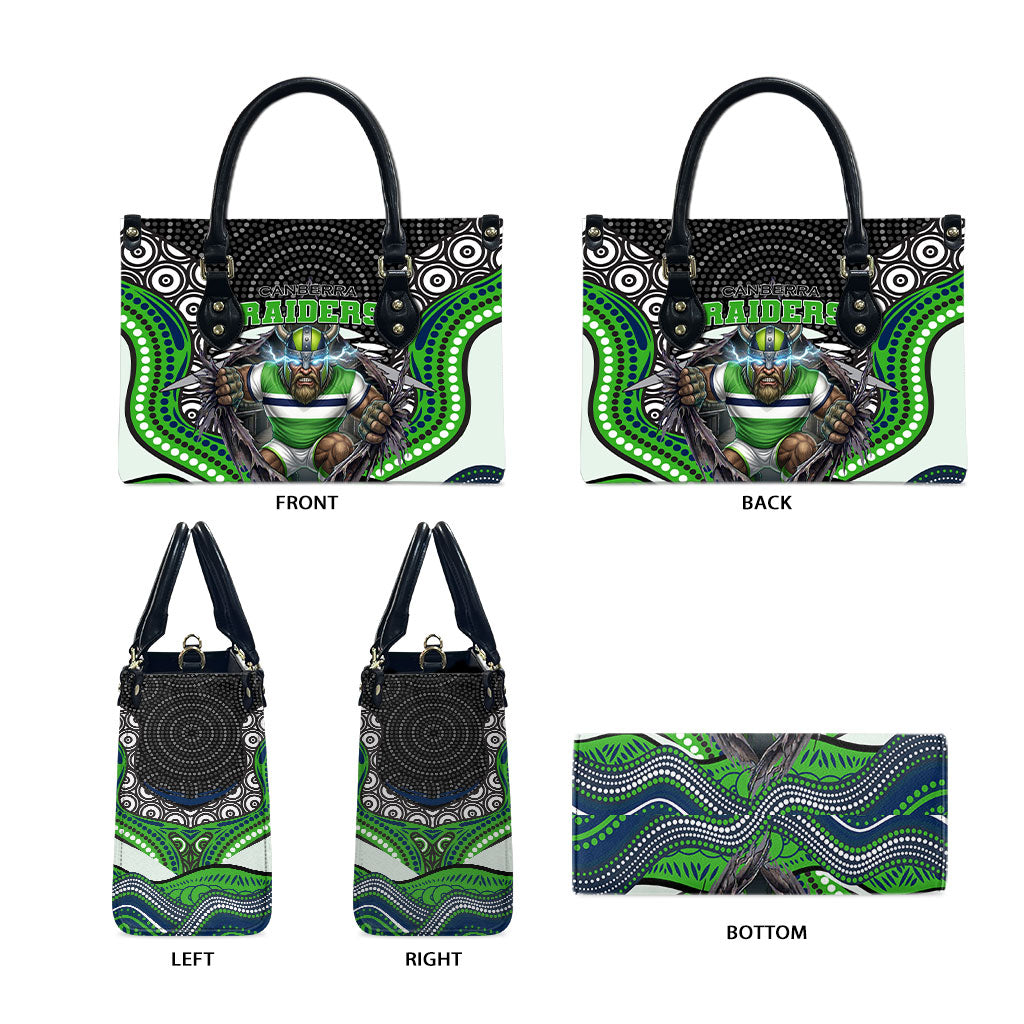 Canberra Raiders Leather Bag The Scream of Lightning Eyes - Indigenous Dot Ripping Effect