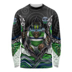 Canberra Raiders Long Sleeve Shirt The Scream of Lightning Eyes - Indigenous Dot Ripping Effect