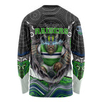 Canberra Raiders Long Sleeve Shirt The Scream of Lightning Eyes - Indigenous Dot Ripping Effect