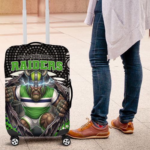 Canberra Raiders Luggage Cover The Scream of Lightning Eyes - Indigenous Dot Ripping Effect