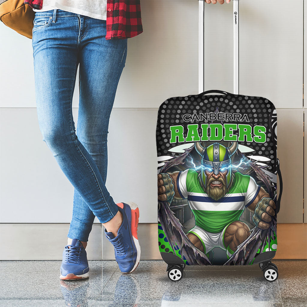 Canberra Raiders Luggage Cover The Scream of Lightning Eyes - Indigenous Dot Ripping Effect