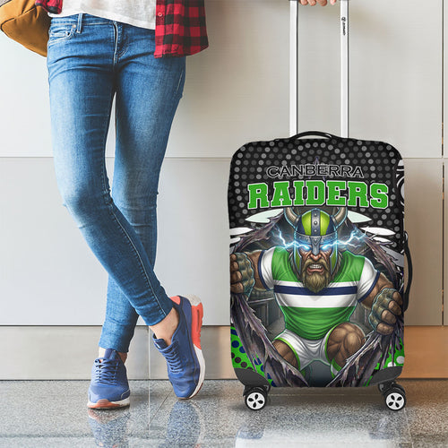 Canberra Raiders Luggage Cover The Scream of Lightning Eyes - Indigenous Dot Ripping Effect