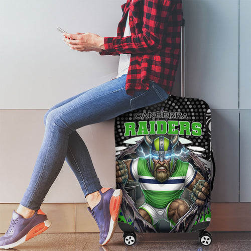 Canberra Raiders Luggage Cover The Scream of Lightning Eyes - Indigenous Dot Ripping Effect