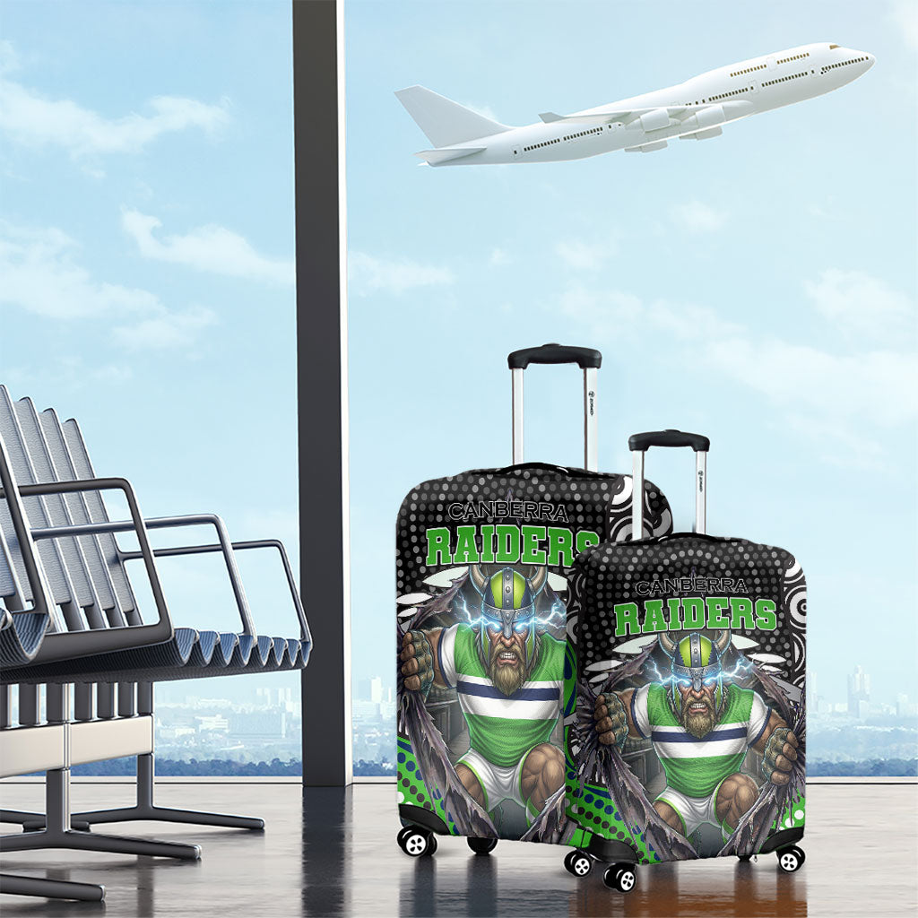 Canberra Raiders Luggage Cover The Scream of Lightning Eyes - Indigenous Dot Ripping Effect