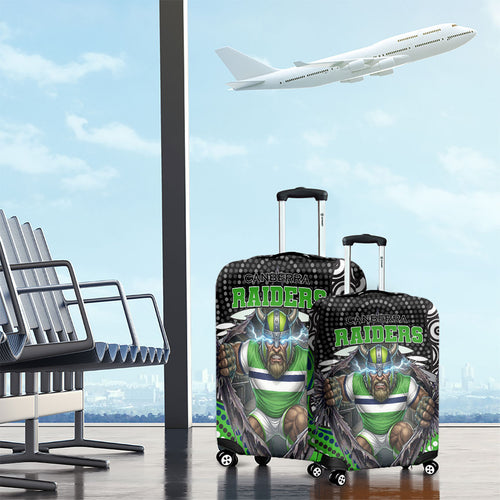 Canberra Raiders Luggage Cover The Scream of Lightning Eyes - Indigenous Dot Ripping Effect