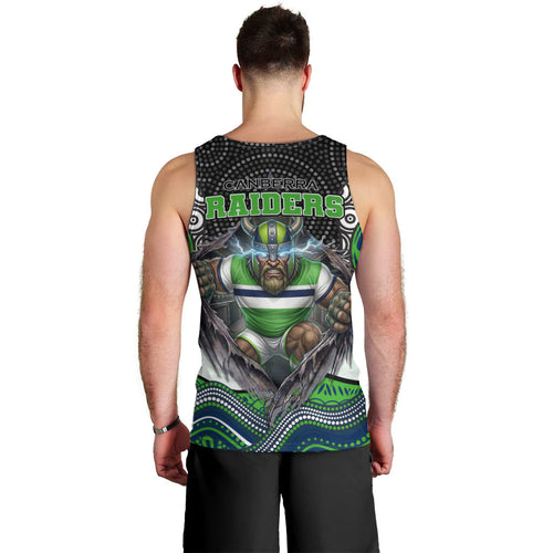 Canberra Raiders Men Tank Top The Scream of Lightning Eyes - Indigenous Dot Ripping Effect