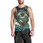Canberra Raiders Men Tank Top The Scream of Lightning Eyes - Indigenous Dot Ripping Effect