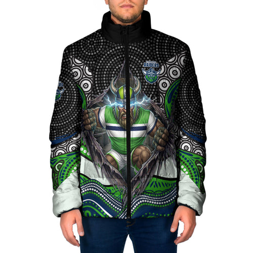 Canberra Raiders Padded Jacket The Scream of Lightning Eyes - Indigenous Dot Ripping Effect