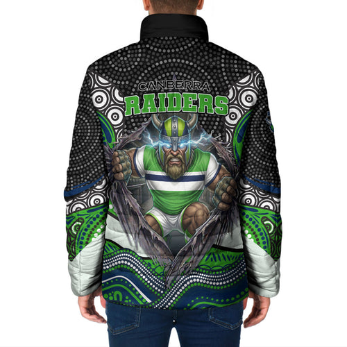 Canberra Raiders Padded Jacket The Scream of Lightning Eyes - Indigenous Dot Ripping Effect
