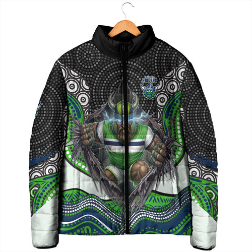 Canberra Raiders Padded Jacket The Scream of Lightning Eyes - Indigenous Dot Ripping Effect