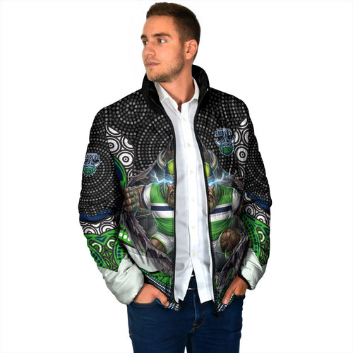 Canberra Raiders Padded Jacket The Scream of Lightning Eyes - Indigenous Dot Ripping Effect
