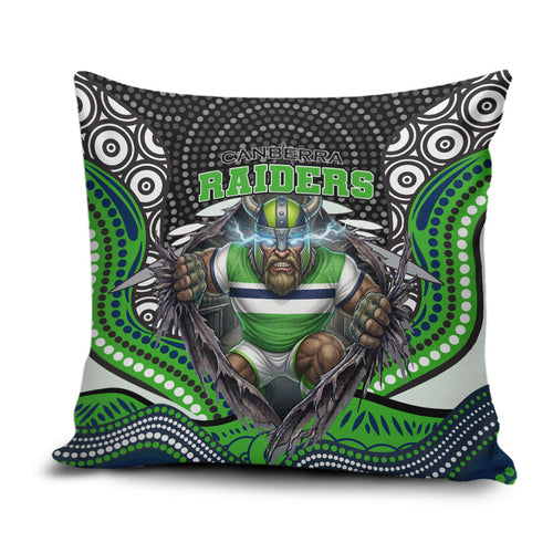 Canberra Raiders Pillow Cover The Scream of Lightning Eyes - Indigenous Dot Ripping Effect