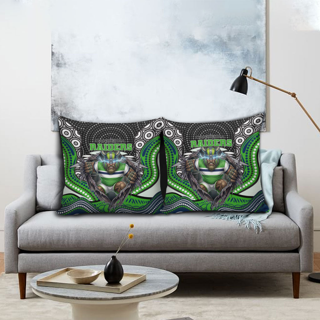 Canberra Raiders Pillow Cover The Scream of Lightning Eyes - Indigenous Dot Ripping Effect