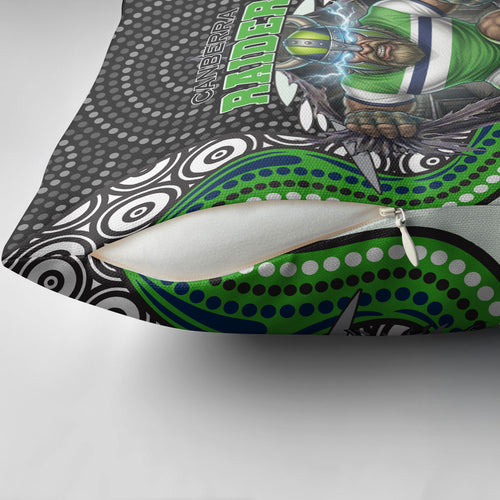 Canberra Raiders Pillow Cover The Scream of Lightning Eyes - Indigenous Dot Ripping Effect