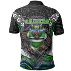 Canberra Raiders Polo Shirt The Scream of Lightning Eyes - Indigenous Dot Ripping Effect