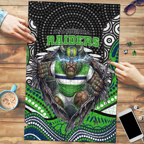 Canberra Raiders Puzzle The Scream of Lightning Eyes - Indigenous Dot Ripping Effect
